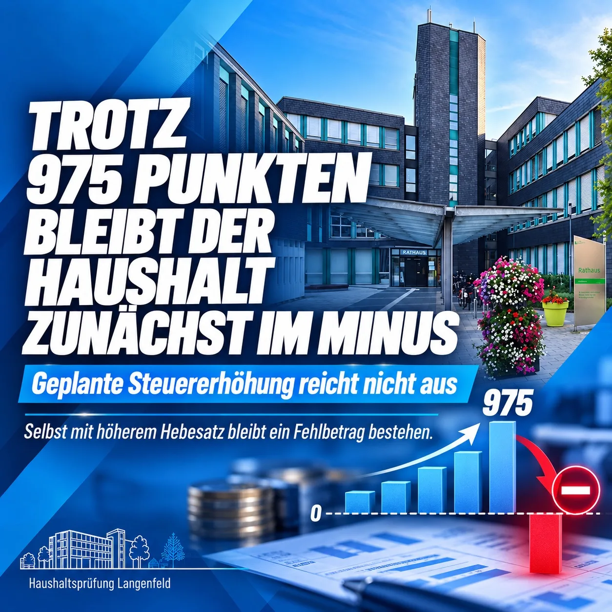 Trotz 975 Punkten bleibt der Haushalt im Minus
